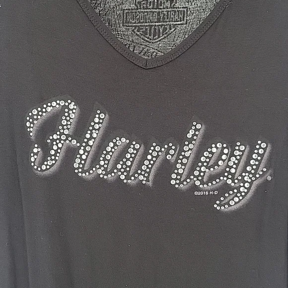 Harley Davidson Ladies Cozumel Mexico Top With Rhinestones, Size Large - Picture 3 of 8